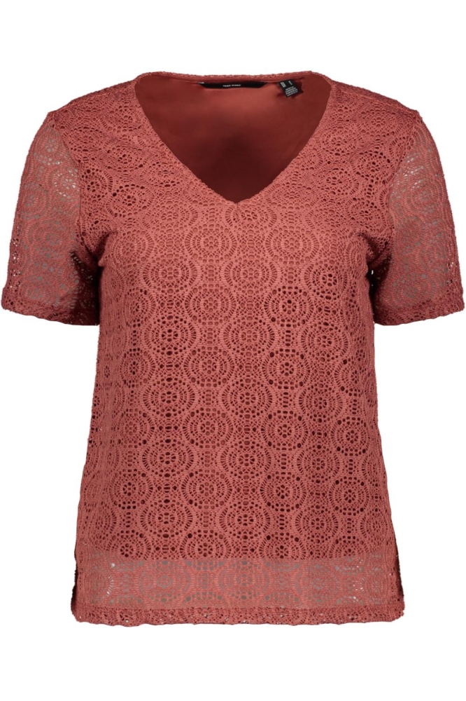 VMMAYA SS V NECK TOP JRS VO 10325037 MARSALA